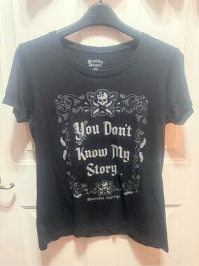 Beautiful Disaster Black Graphic Short Sleeve Tee - "You Don't Know My Story"